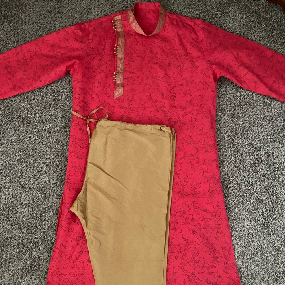 Woven Art Silk Kurta Set